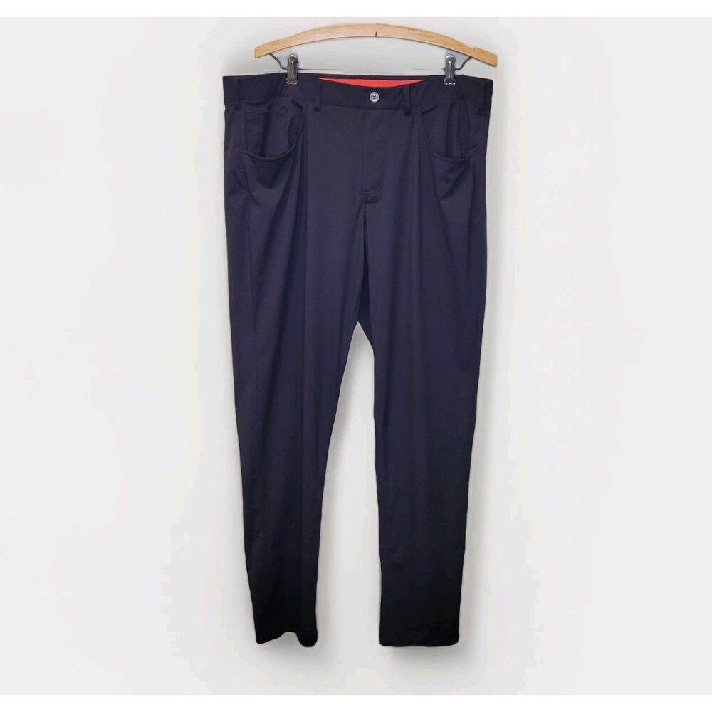 Redvanly Mens Black Kent Performance Pull On Golf Pants Size XL Stretch Pockets